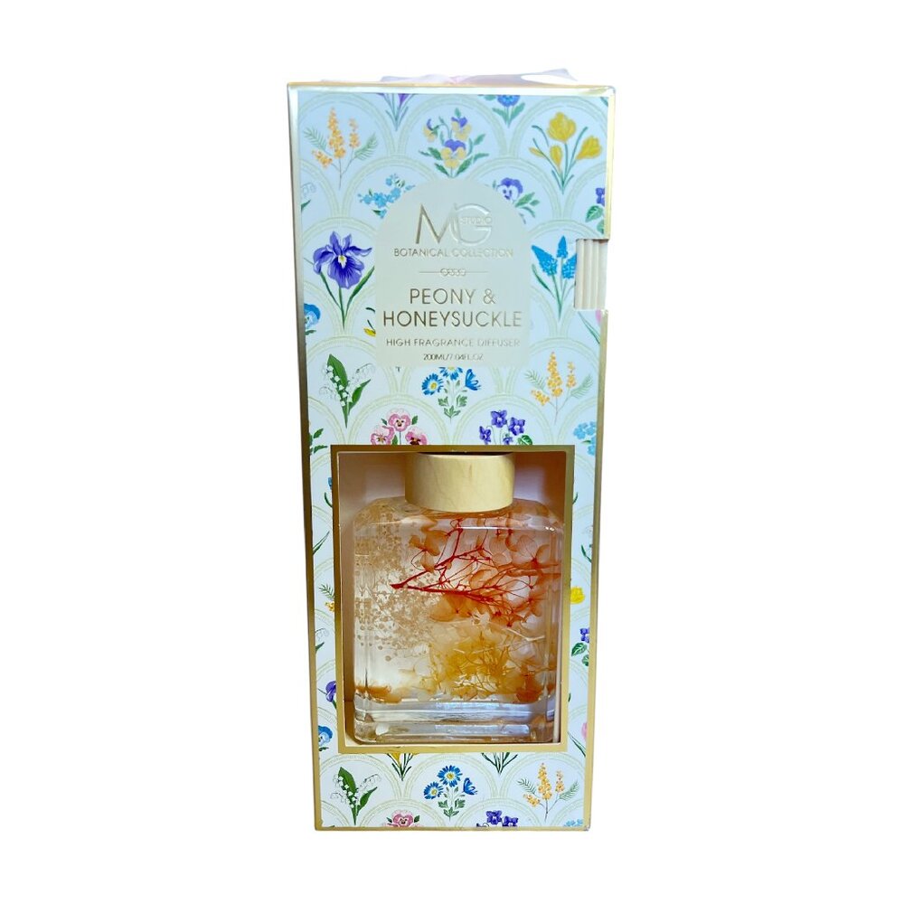 NEW MG Studio Peony & Honeysuckle High Fragrance Reed Diffuser - 7.04 fl oz